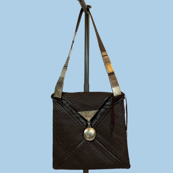 Perez Sanz Brown Leather Shoulder Bag - Picture 1 of 5